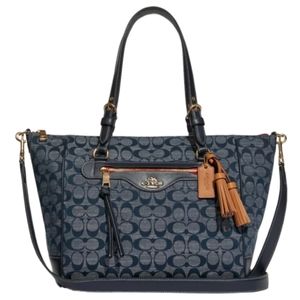NWOT Coach Denim Kleo Carryall